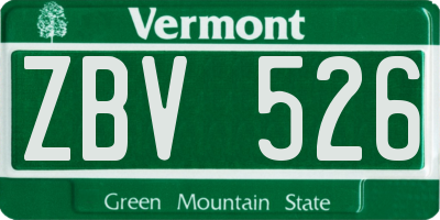 VT license plate ZBV526