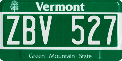 VT license plate ZBV527