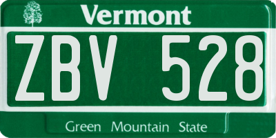 VT license plate ZBV528
