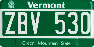VT license plate ZBV530