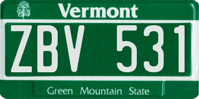 VT license plate ZBV531