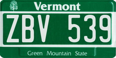 VT license plate ZBV539