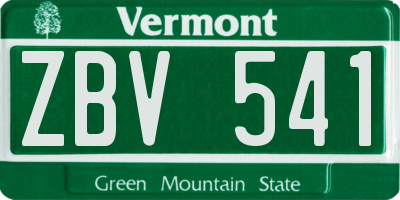 VT license plate ZBV541