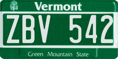 VT license plate ZBV542