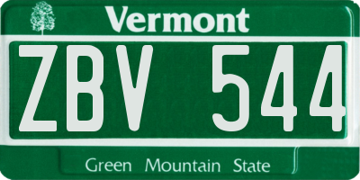 VT license plate ZBV544