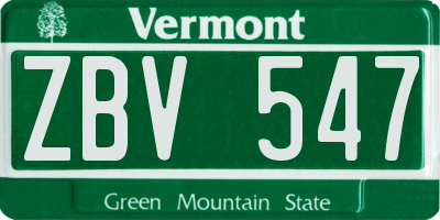 VT license plate ZBV547