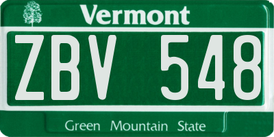 VT license plate ZBV548