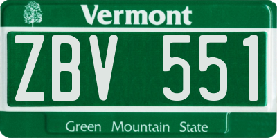 VT license plate ZBV551