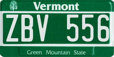 VT license plate ZBV556