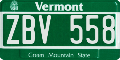 VT license plate ZBV558