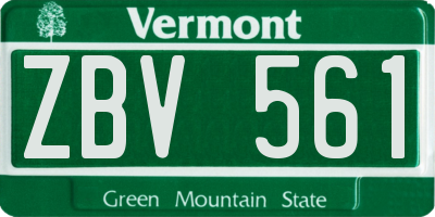 VT license plate ZBV561