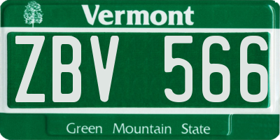VT license plate ZBV566