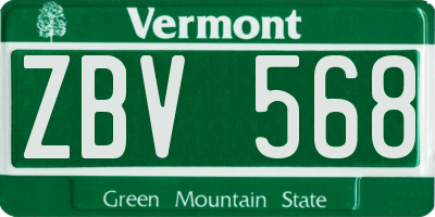 VT license plate ZBV568