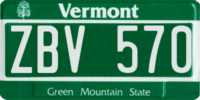 VT license plate ZBV570
