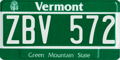 VT license plate ZBV572