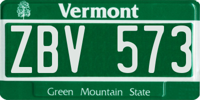 VT license plate ZBV573