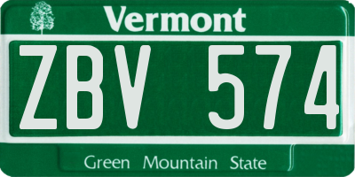 VT license plate ZBV574