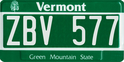 VT license plate ZBV577