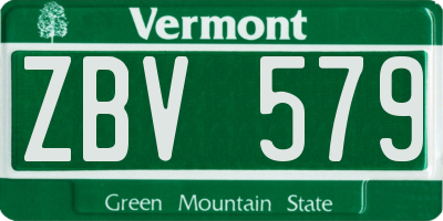 VT license plate ZBV579