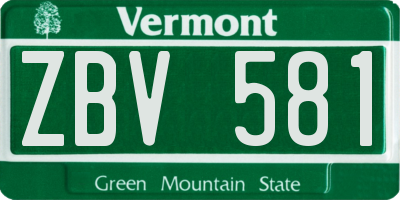 VT license plate ZBV581