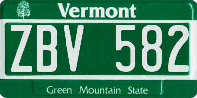 VT license plate ZBV582
