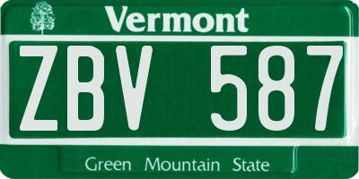 VT license plate ZBV587