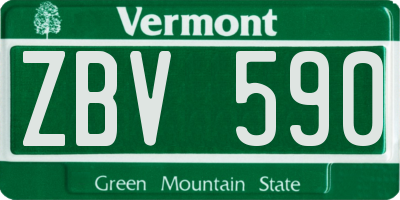 VT license plate ZBV590