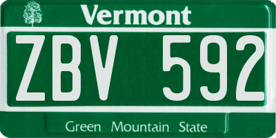VT license plate ZBV592