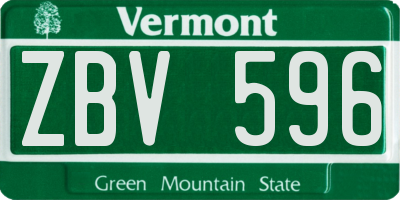 VT license plate ZBV596