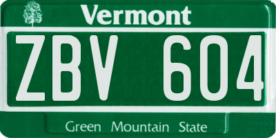 VT license plate ZBV604