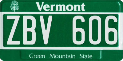 VT license plate ZBV606