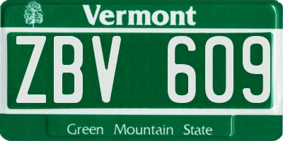 VT license plate ZBV609