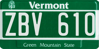 VT license plate ZBV610
