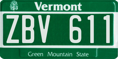 VT license plate ZBV611