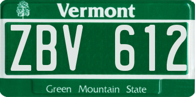 VT license plate ZBV612