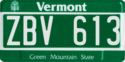 VT license plate ZBV613
