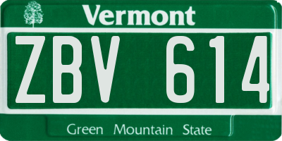 VT license plate ZBV614