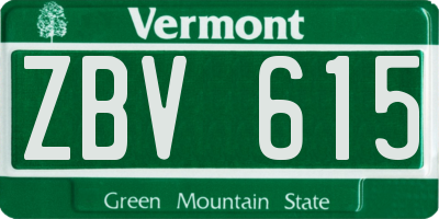 VT license plate ZBV615