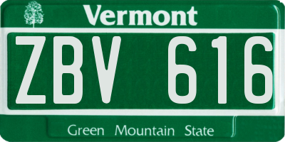 VT license plate ZBV616