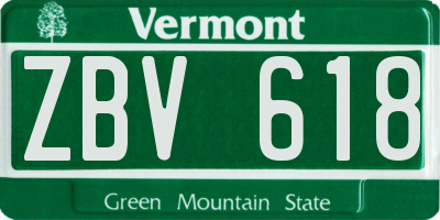 VT license plate ZBV618