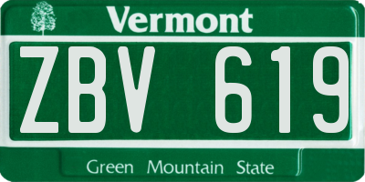 VT license plate ZBV619