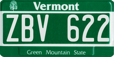 VT license plate ZBV622