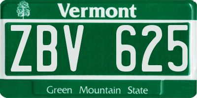 VT license plate ZBV625
