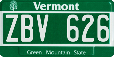 VT license plate ZBV626