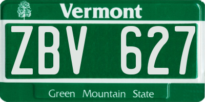 VT license plate ZBV627