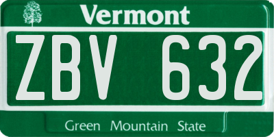 VT license plate ZBV632