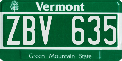 VT license plate ZBV635