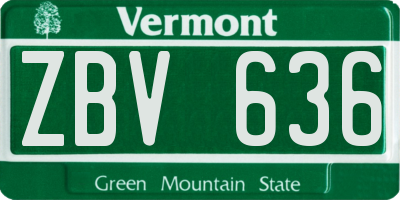 VT license plate ZBV636