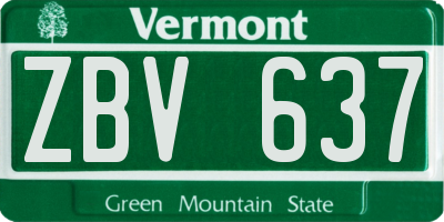VT license plate ZBV637