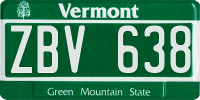 VT license plate ZBV638